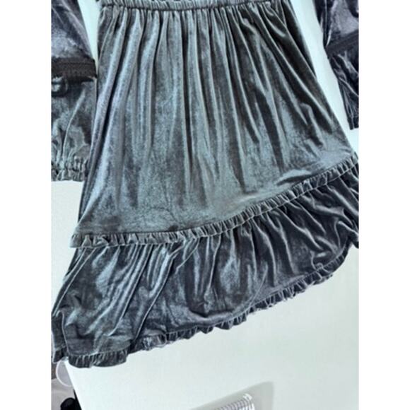 "Kate & Sam" Velvet Gray Dress, Midi, SZ S, Keyhole Front, Goth, Vampire, Soft - Picture 12 of 12